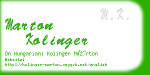 marton kolinger business card